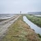 Irrigations countryside water channel. Color image