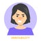 Irritability emotion. Angry irritated character, facial expression