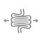 Irritable bowel syndrome line icon. Diseases internal organ, intestine dolichosigma symbol