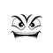 Irritated angry smiley in bad mood isolated emoji