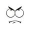 Irritated emoticon isolated upset angry smiley