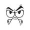 Irritated grumpy emoticon social network chat sign