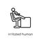 irritated human icon. Trendy modern flat linear vector irritated