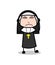 Irritated Nun Character Face Expression Vector