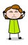 Irritated - Retro Office Girl Employee Cartoon Vector Illustration