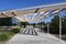 IRVINE, CALIFORNIA - 15 OCT 2021: Tennis Complex entrance at the Orange County Great Park