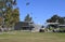 IRVINE, CALIFORNIA - 15 OCT 2021: Visitor Center and Kids Rock Playground in the Orange County Great Park