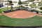 IRVINE, CALIFORNIA - 2 JUN 2022: Aerial View of a Softball Field in the Orange County Great Park