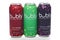 IRVINE, CALIFORNIA - 20 APRIL 2020: Three cans of Bubly Flavored Sparkling Water - Lime, Cherry and Blackberry isolated on white