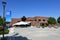 IRVINE, CALIFORNIA - 21 AUG 2022: Banner and quad at the Student Services Center on the Campus of Irvine Valley College, IVC, part