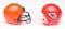 IRVINE, CALIFORNIA - 24 JUNE 2021: Football helmets of the Cleveland Browns and St. Louis Chiefs, Week One opponents in the NFL