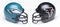 IRVINE, CALIFORNIA - 24 JUNE 2021: Football helmets of the Philadelphia Eagles and Atlanta Falcons, Week One opponents in the NFL