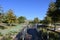 IRVINE, CALIFORNIA - 27 OCT 2021: Elevated boardwalk in the Great Park Trails, 1.5 miles of walking and biking space throughout