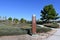 IRVINE, CALIFORNIA - 27 OCT 2021: Trails sign at the entrance tp Great Park Trails,a  1.5 miles walking and biking space