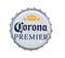 IRVINE, CALIFORNIA - 4 JUNE 2020: Closeup of a Corona Premier beer bottle cap on white