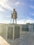 IRVING, TX, US-NOV 4, 2018:The statue of Mahatma Gandhi in Mahatma Gandhi Memorial Plaza. Monument in Thomas Jefferson Park.