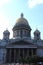 Isaac Cathedral dome facade with bell towers