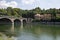 The Isabel bridge over the river Po in Turin