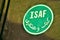 ISAF logo on armoured vehicle. Closeup.