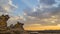 Isalo bush desert sunset landscape in Madagascar