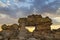 Isalo sunset door rock, nature landmark in Madagascar, Africa