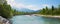 Isar river near lenggries, with mountain view and turquoise water at springtime