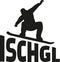 Ischgl snowboarder silhouette