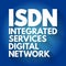 ISDN - Integrated Services Digital Network acronym, technology concept background