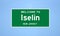 Iselin, New Jersey city limit sign. Town sign from the USA.