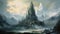 Isengard Unveiled: An Epic AI-Rendered Illustration of Majestic Splendor