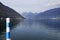 Iseo Lake in autumn, seen from Sulzano.