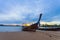 ishing boats are parking on the beach