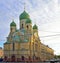 Isidorovskaya Church on Rimsky-Korsakov Avenue in the spring in