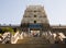 ISKCON Krishna temple,Bengaluru,India.Front View,ancient hindu architecture.Janmashtami festival takes place in this temple