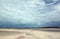 Isla Blanca beach under stormy skies on the Isla Blanca peninsula Cancun Mexico