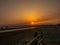 Isla Canela beach, in Huelva, Spain, at sunset