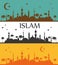 Islam banner. Muslim culture.