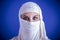 Islam, Beautiful arabic woman with traditional veil on her face,