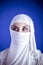 Islam, Beautiful arabic woman with traditional veil on her face,