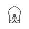 Islam Forgive hand symbol. Simple monoline icon style for muslim ramadan and eid al fitr celebration