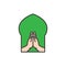 Islam Forgive hand symbol. Simple monoline icon style for muslim ramadan and eid al fitr celebration