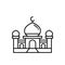 Islam great mosque. Simple monoline icon style for muslim ramadan and eid al fitr celebration