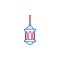 Islam, lantern 2 colored line icon. Simple blue and red element illustration. Islam, lantern concept outline symbol design from