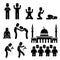 Islam Muslim Religion Culture Stick Figure Pictogr