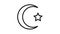 islam religion line icon animation