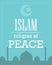 Islam religion of peace poster template flat vector