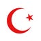 Islam symbol. Vector icon Star and crescent - symbol of Islam flat icon for apps and websites