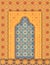 Islamic arch, arabic ornamental background