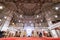 Islamic architecture background photo. Interior of Fatih Mosque in Istanbul.