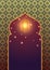 Islamic background with glowing lantern
